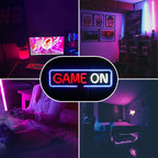 GAME ON – Rundad rektangulär ram – LED-neonskylt (5 V USB)