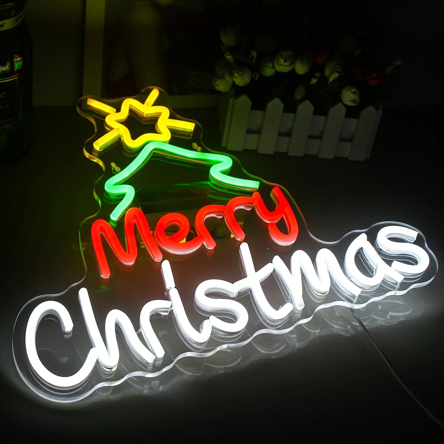 Merry Christmas 5V Mini USB LED Neon Sign - Budget Friendly