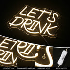 Let's Drink – LED-neonvalomainos (5 V USB)
