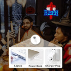 HE IS RISEN – Kors – LED-neonskylt (5 V USB)