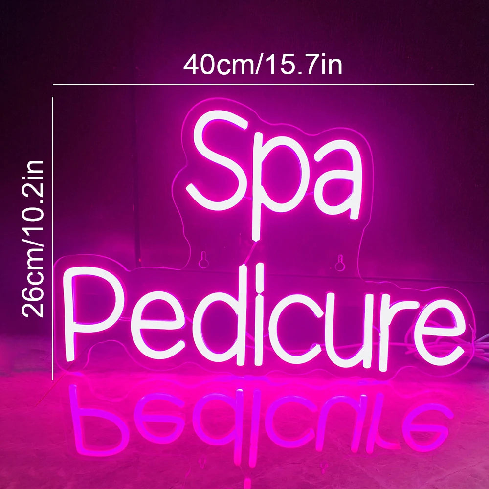 Spa Pedicure – LED-neonvalomainos (5 V USB)
