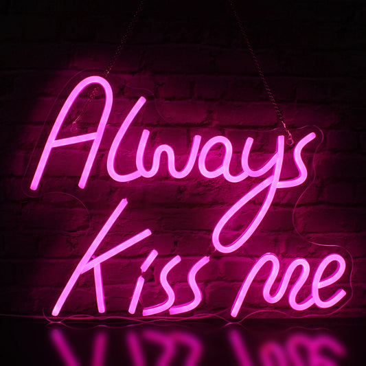 Always Kiss Me Pink 5V Mini USB LED Neon Sign - Budget Friendly