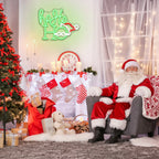 Ho Ho Ho – Joulupukin kasvot ja hattu – LED-neonkyltti (5 V USB)
