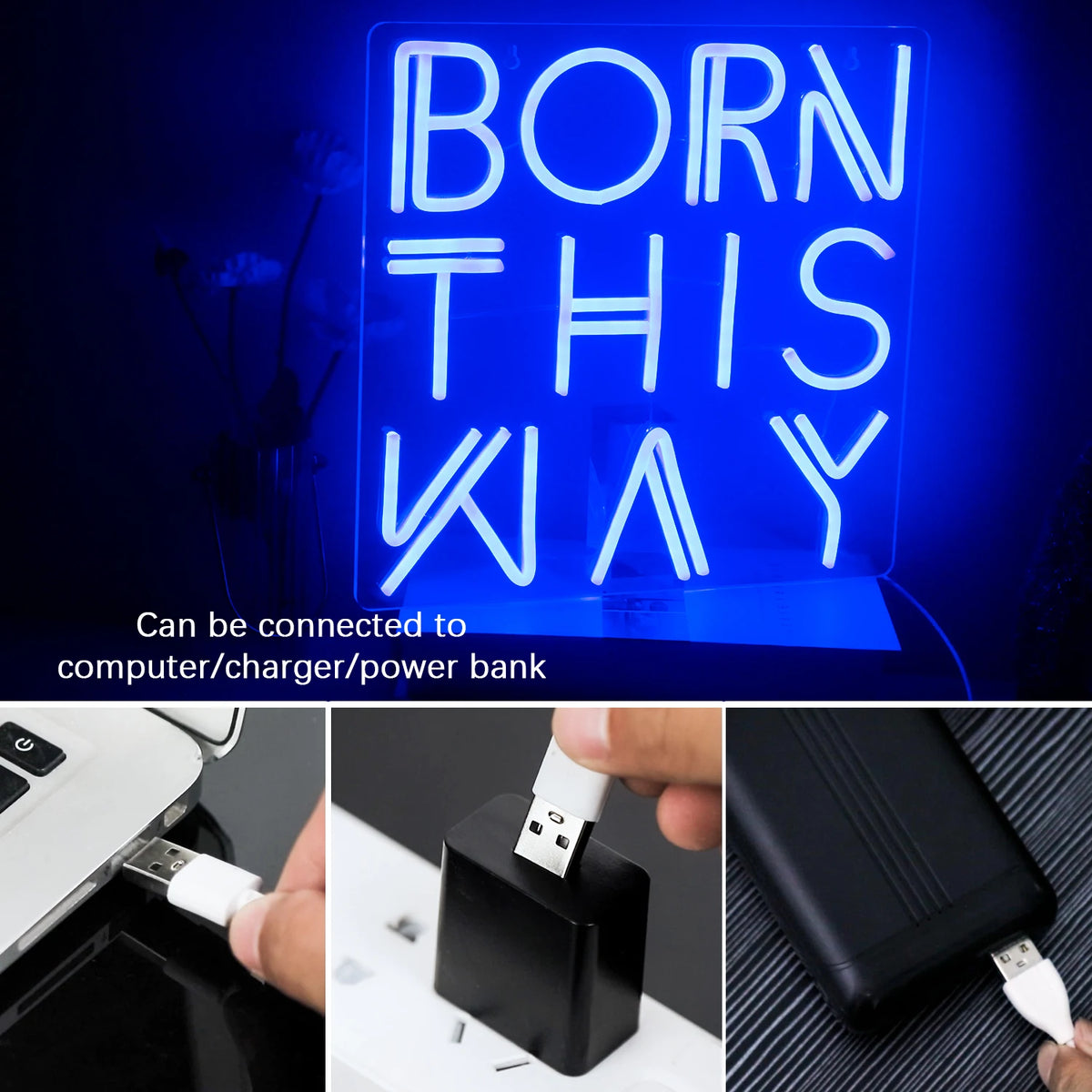 Born This Way – LED-neonkyltti (5 V USB)