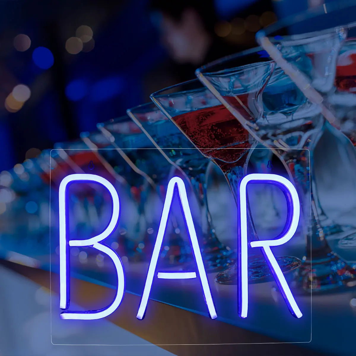 BAR – LED-neonvalomainos (5 V USB)