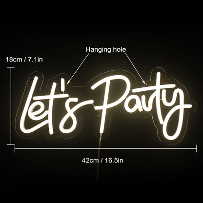 Let's Party 5V Mini USB LED Neon Sign - Budget Friendly