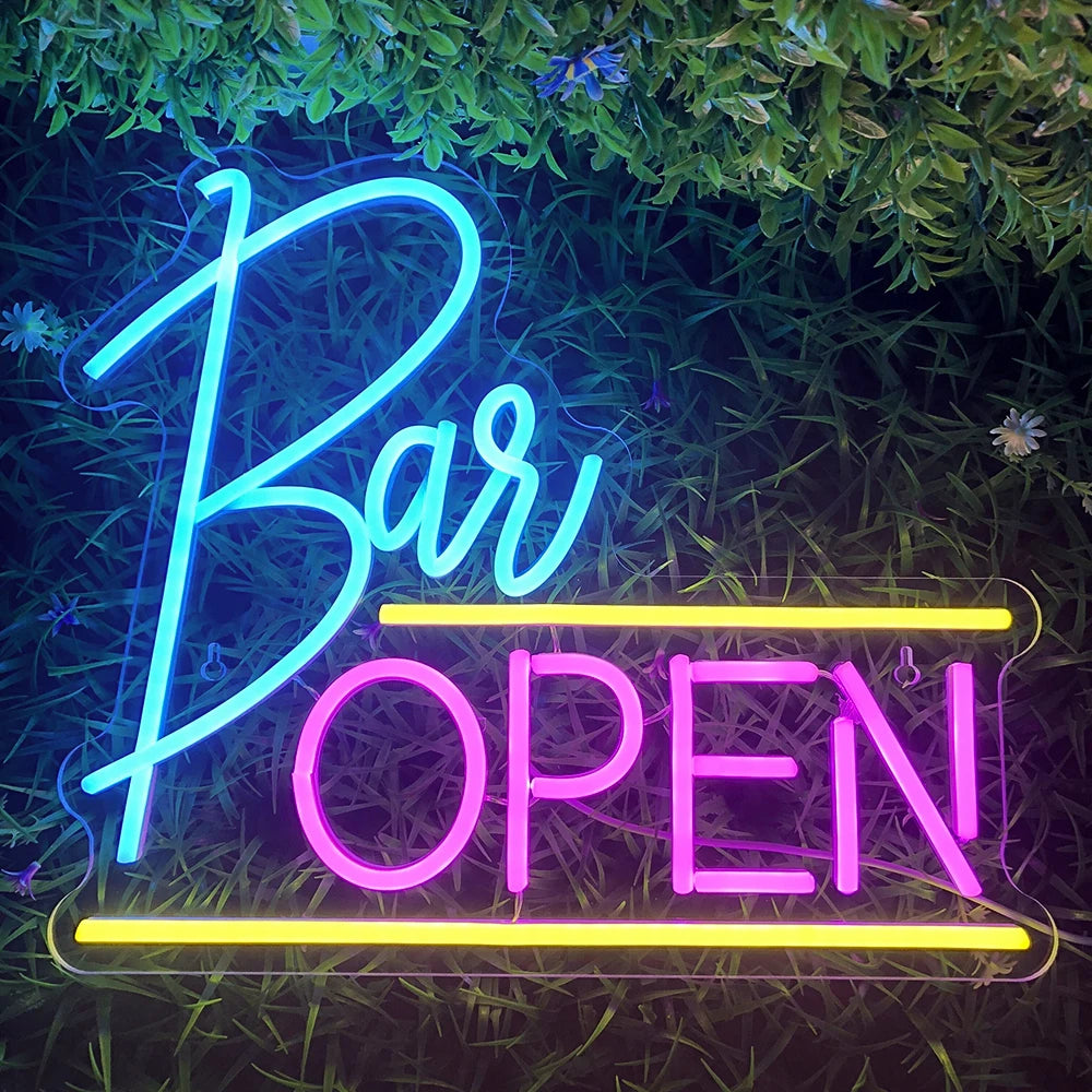 Bar Open 5V Mini USB LED Neon Sign - Budget Friendly