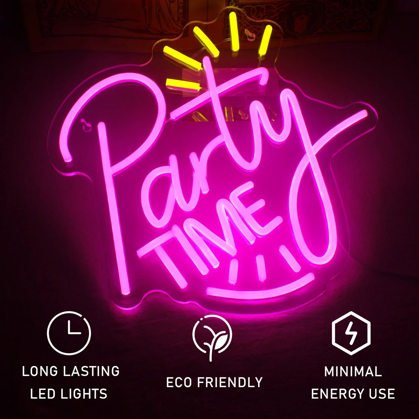 Party Time 5V Mini USB LED Neon Sign - Budget Friendly