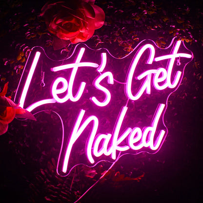 Let's Get Naked 5V Mini USB LED Neon Sign - Budget Friendly