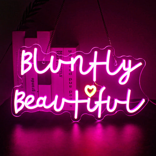Bluntly Beautiful – Sydän – LED-neonvalomainos (5 V USB)