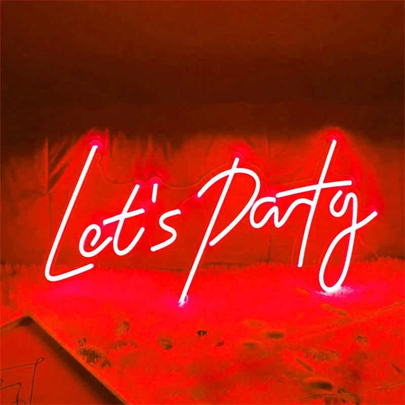 Let's Party 5V USB LED Neon Sign - Budget Friendly