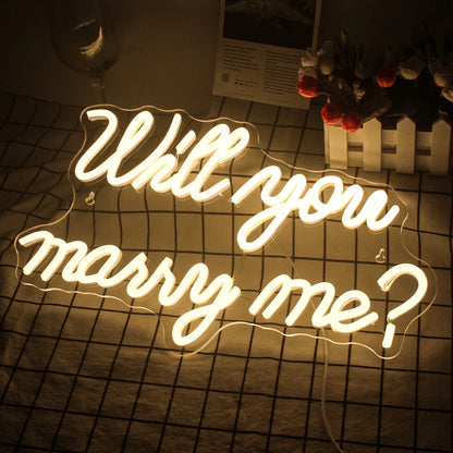 Will You Marry Me Wedding Proposal Decoration Party 5V Mini USB LED Neon Sign - Budget Friendly