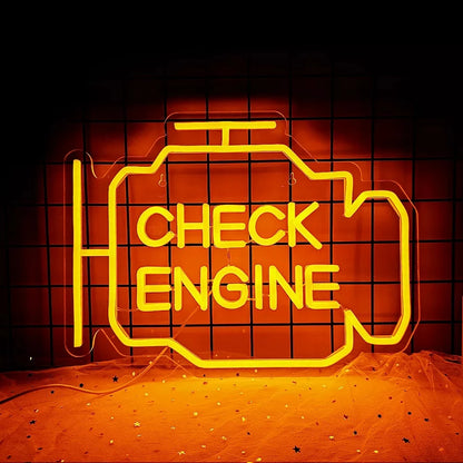 Check Engine 5V Mini USB LED Neon Sign - Budget Friendly