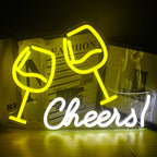 Cheers! – Kippistävät viinilasit – valokyltti (5 V USB)