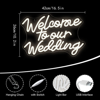 Welcome to our Wedding 5V Mini USB LED Neon Sign - Budget Friendly