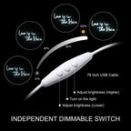 Love is in the Hair – LED-neonvalomainos (5 V USB)