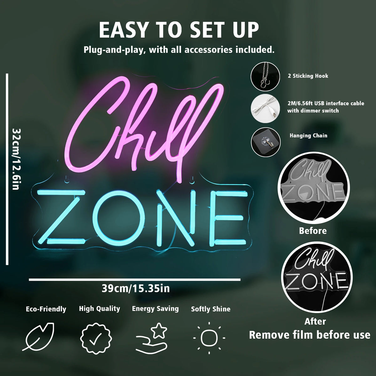 Chill Zone – LED-neonkyltti (5 V USB)