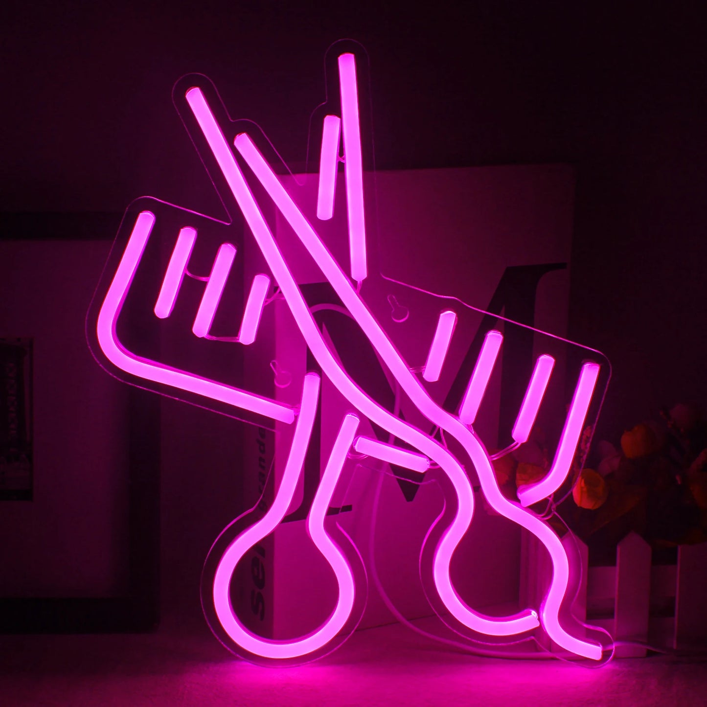 Scissors Comb 5V Mini USB LED Neon Sign - Budget Friendly