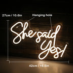She Said Yes – LED-neonkyltti (5 V USB)