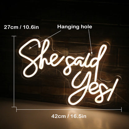 She Said Yes 5V Mini USB LED Neon Sign - Budget Friendly