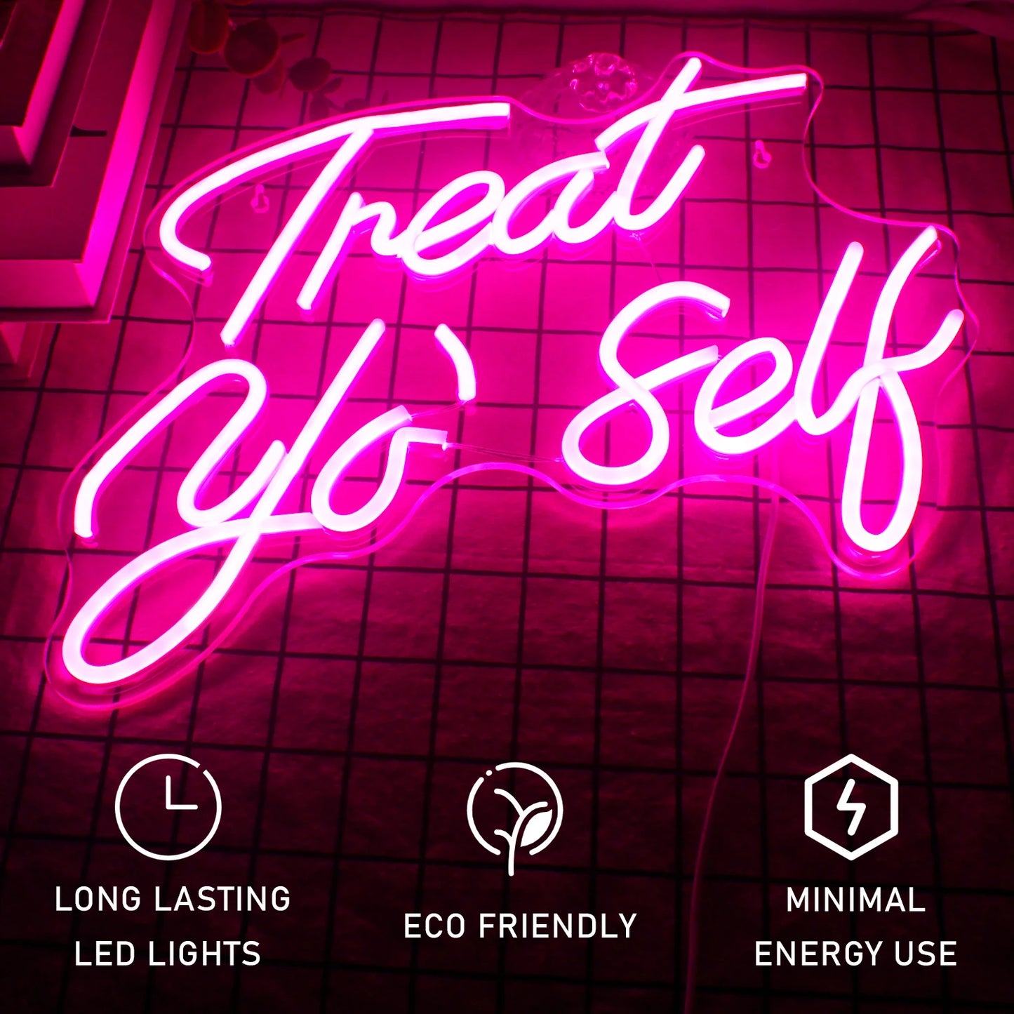 Treat You Self 5V Mini USB LED Neon Sign - Budget Friendly