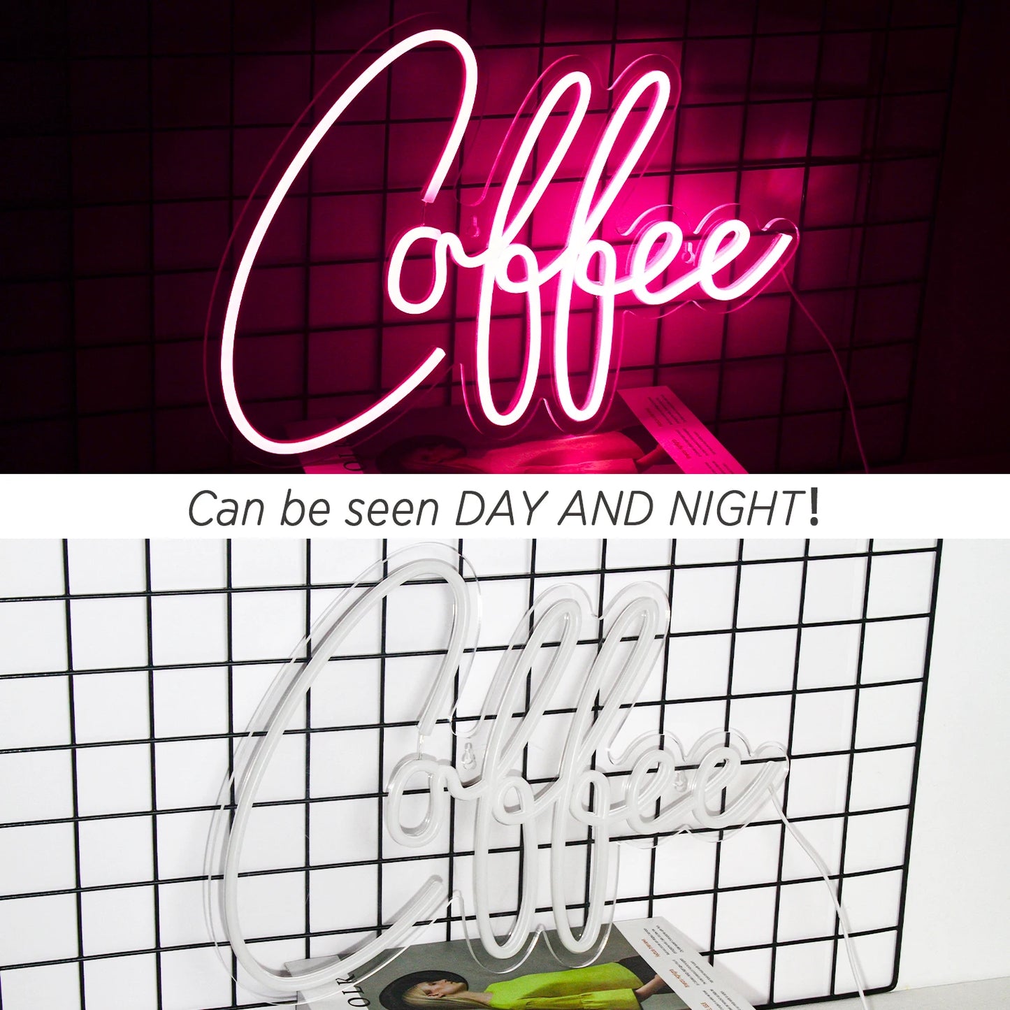 Pink Coffee 5V Mini USB LED Neon Sign - Budget Friendly