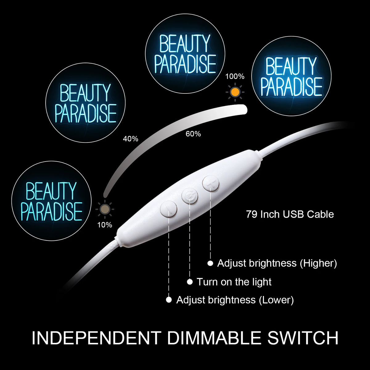 Beauty Paradise – LED-neonvalomainos (5 V USB)