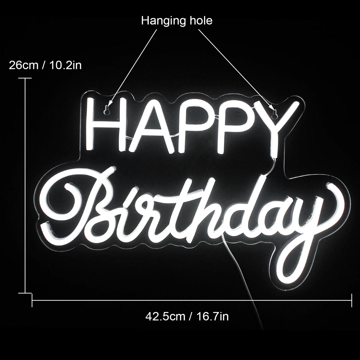 Happy Birthday – LED-neonkyltti (5 V USB)