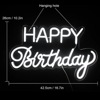 Happy Birthday 5V Mini USB LED Neon Sign - Budget Friendly