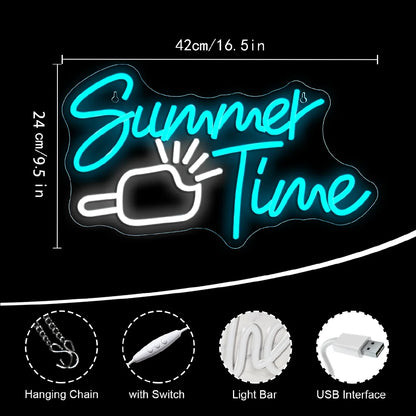 Summer Time Ice Cream 5V Mini USB  LED Neon Sign - Budget-Friendly