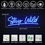 Stay Wild – LED-neonkyltti (5 V USB)