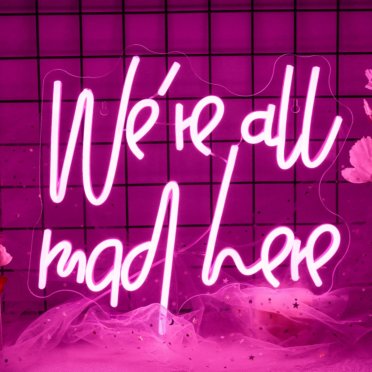 We're All Mad Here – LED-neonkyltti (5 V USB)