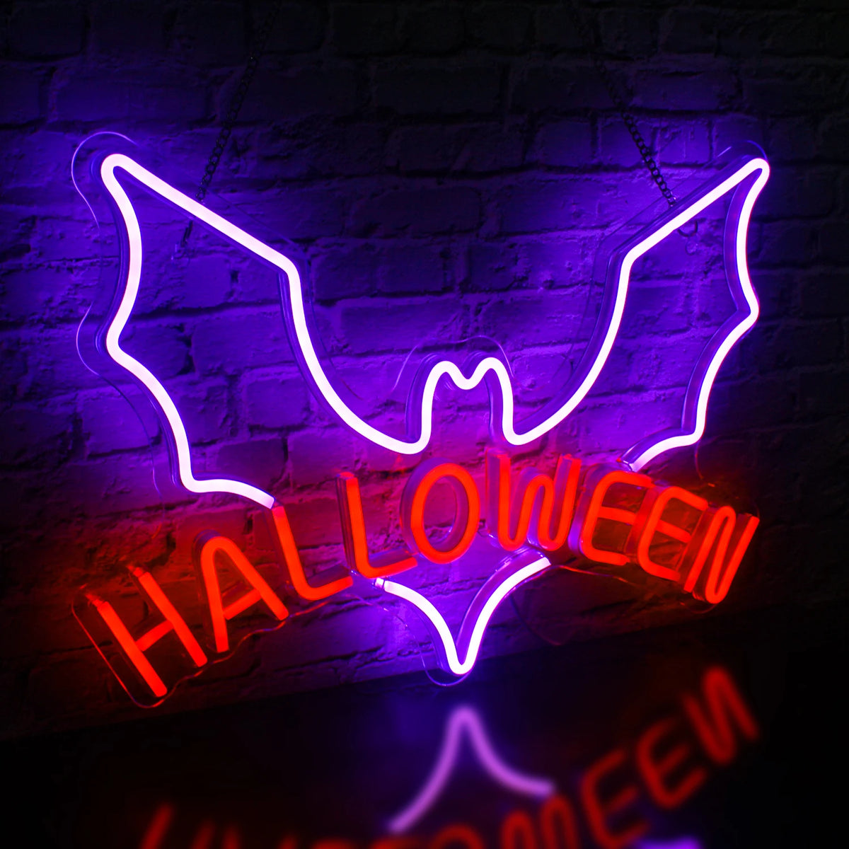 Halloween – Lepakko – LED-neonkyltti (5 V USB)