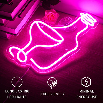 Wine Glass 5V Mini USB LED Neon Sign - Budget Friendly