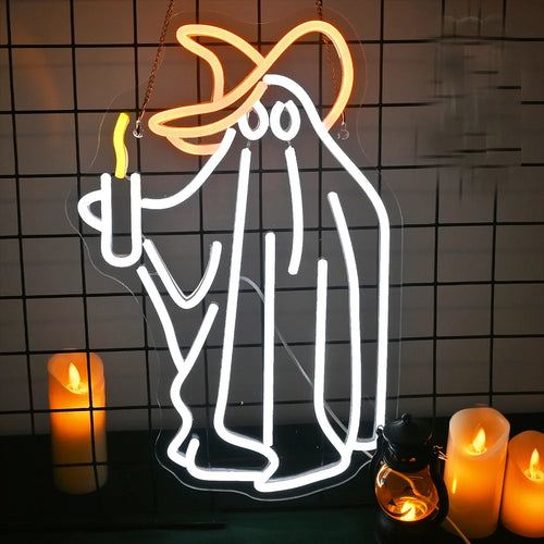 Kuvassa on eloisa Ghost LED -neonkyltti.
