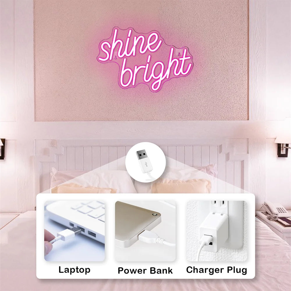 Shine Bright – LED-neonkyltti (5 V USB)