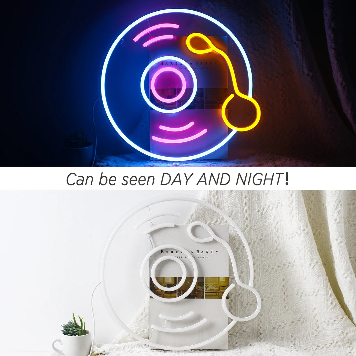 Levyaihe – LED-neonkyltti (5 V USB)