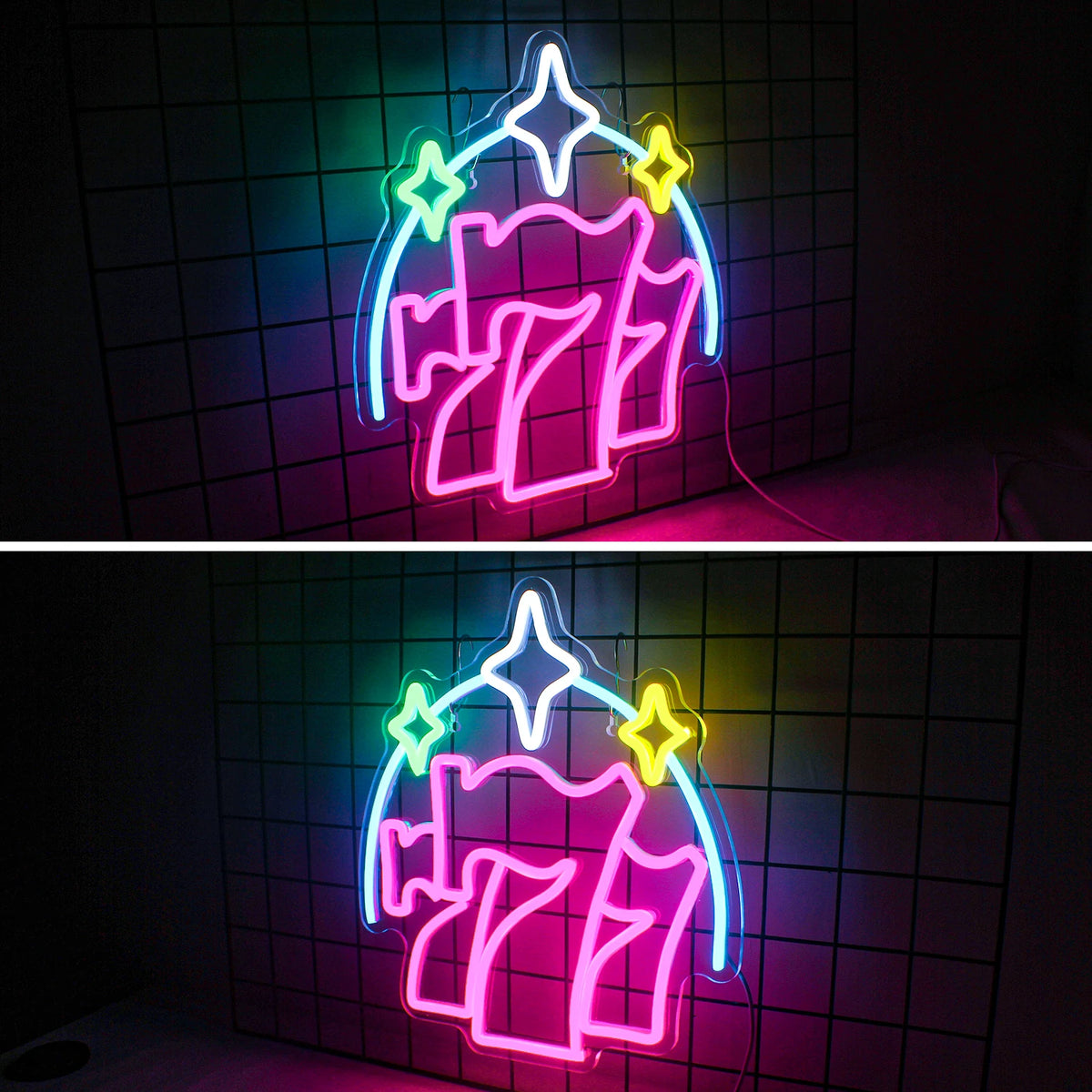 777 – Tähdet – LED-neonkyltti (5 V USB)