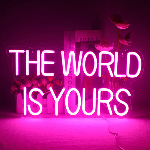 The World Is Yours – LED-neonkyltti (5 V USB)