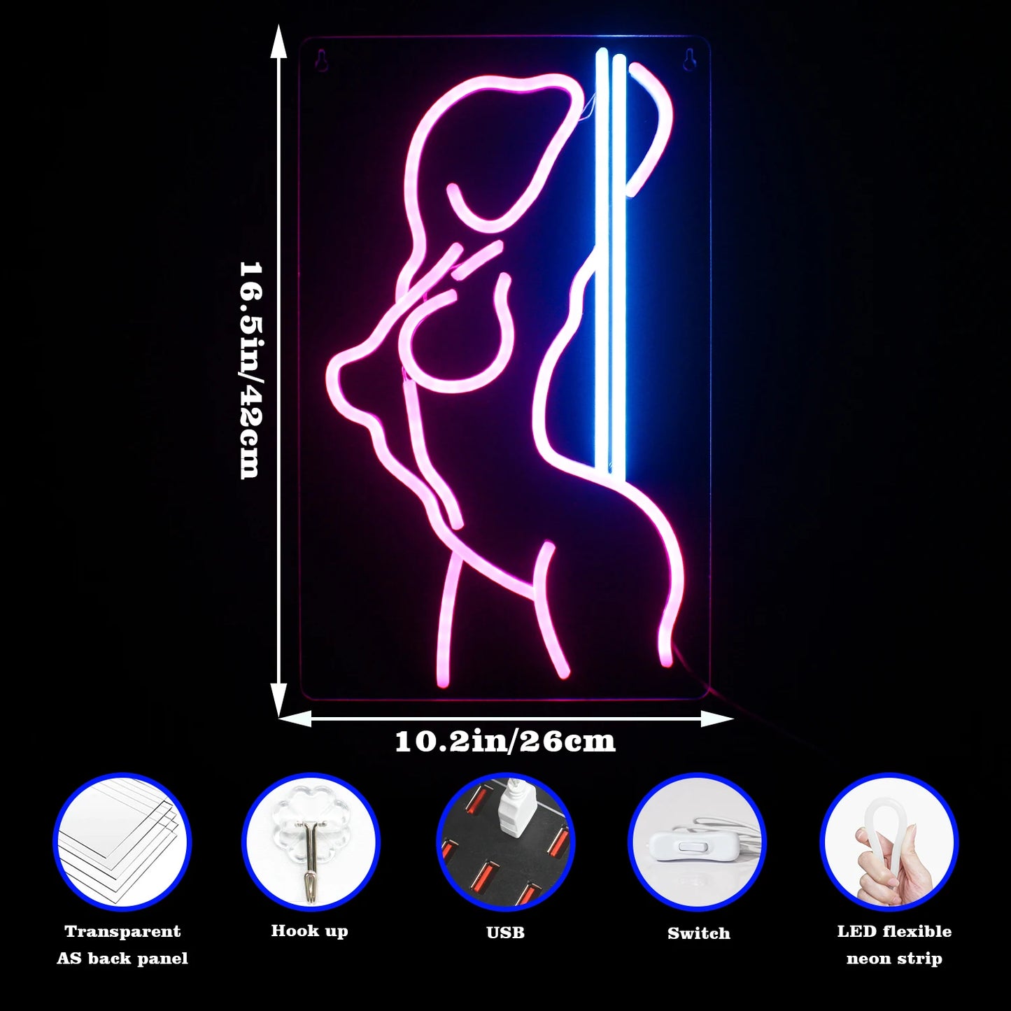 Sexy Girls 5V USB LED Neon Sign - Budget Friendly