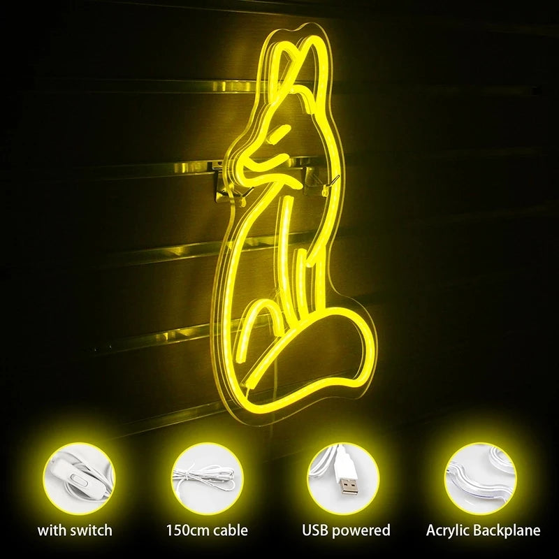 Kettu – LED-neonkyltti (5 V USB)