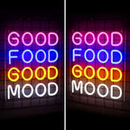 Good Food Good Mood – LED-neonvalomainos (5 V USB)