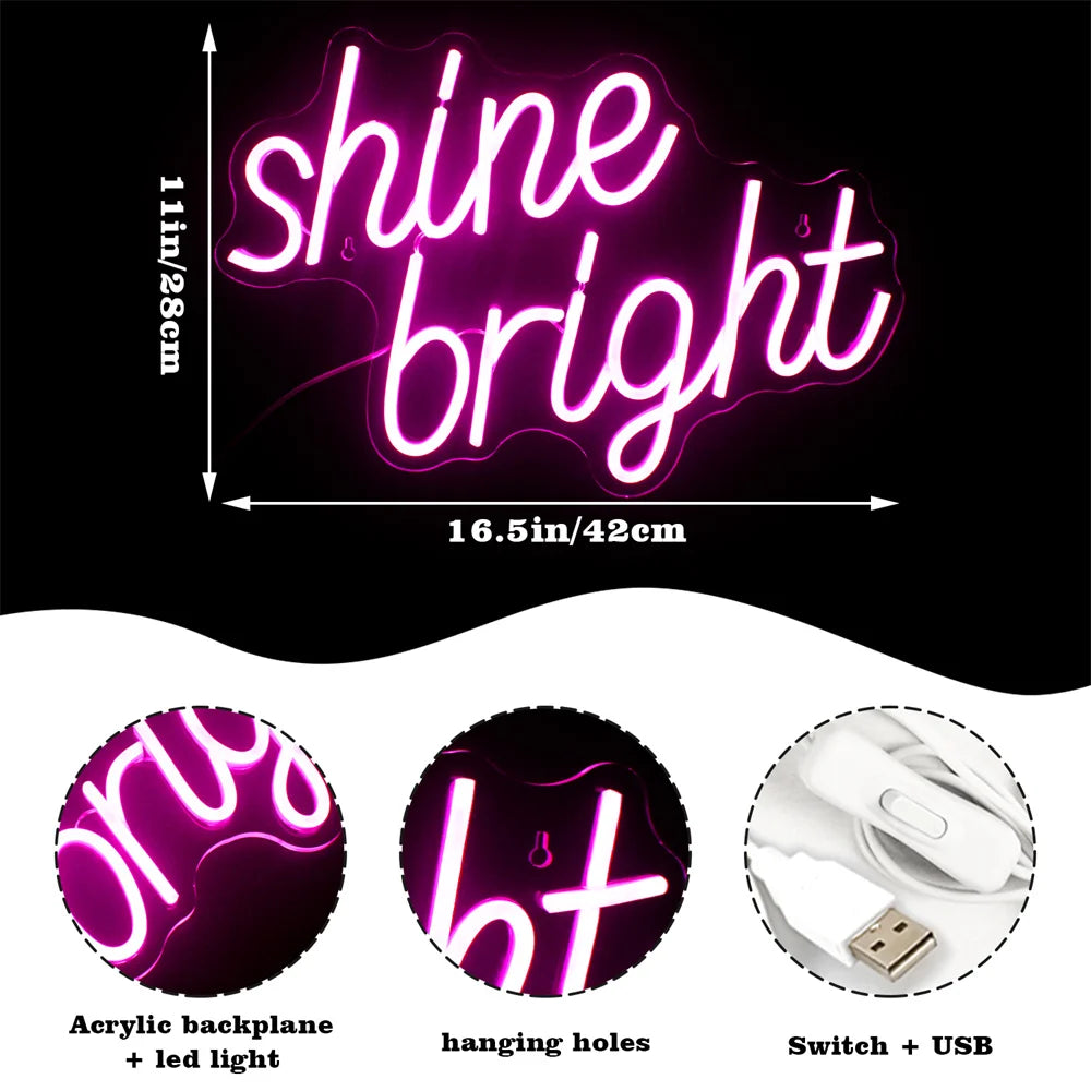 Shine Bright – LED-neonkyltti (5 V USB)