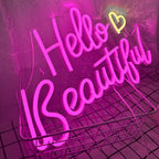 Hello Beautiful – LED-neonkyltti (5 V USB)