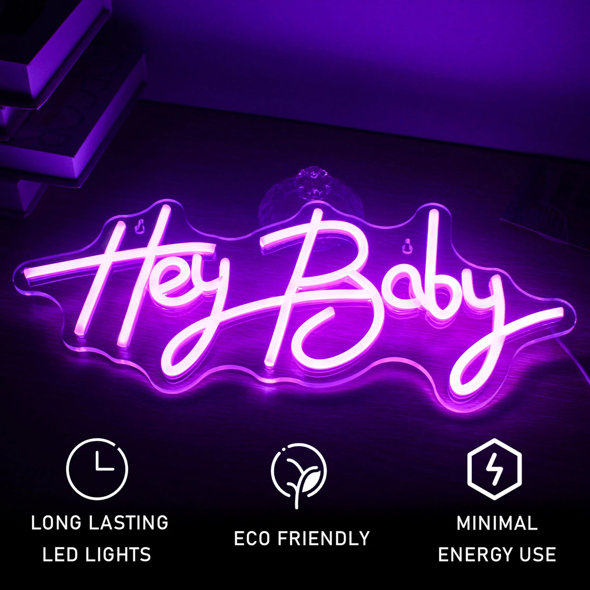 Hey Baby 5V USB LED Neon Sign - Budget Friendly