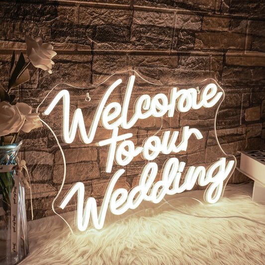 Welcome to our Wedding 5V Mini USB LED Neon Sign - Budget Friendly