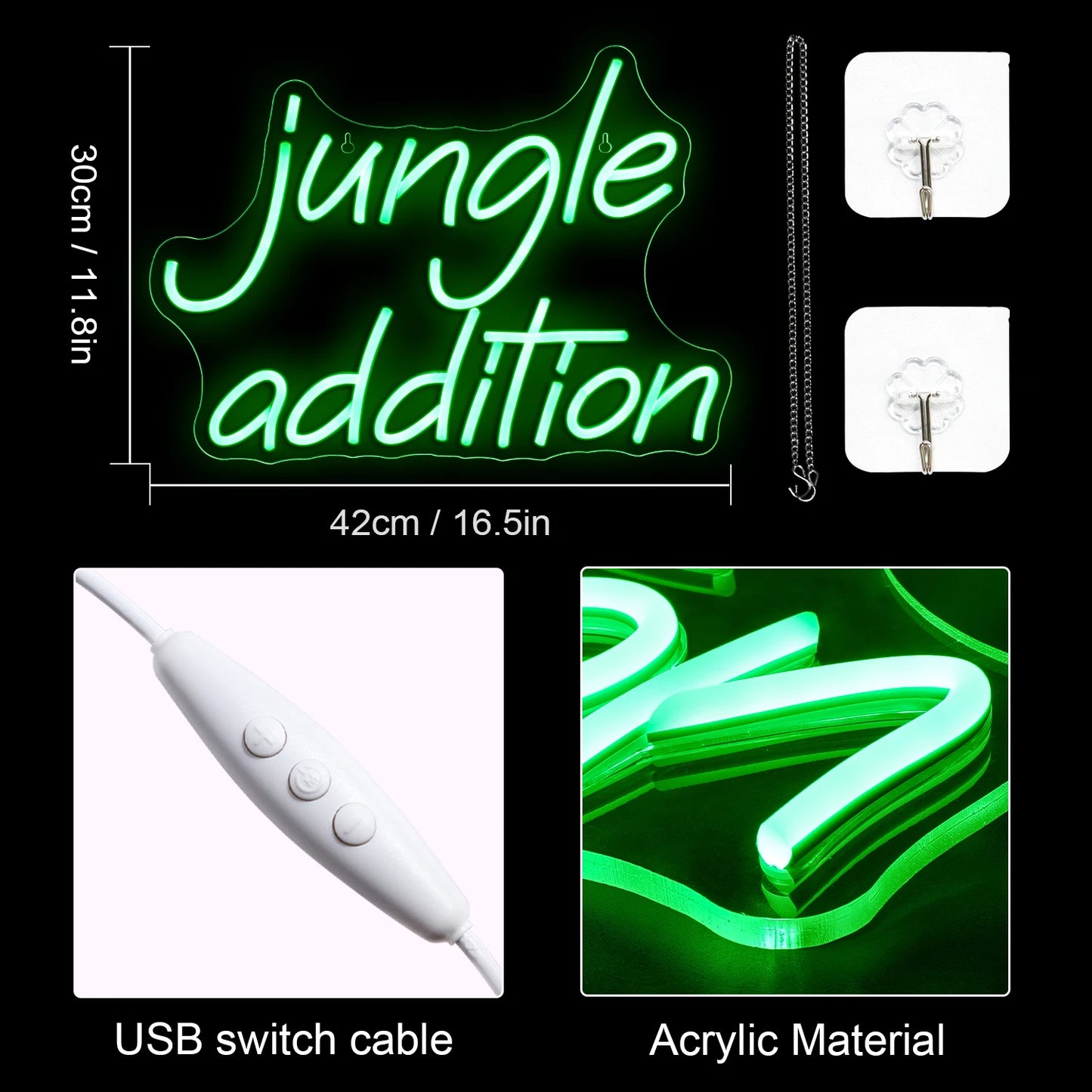 Jungle Addition 5V Mini USB  LED Neon Sign - Budget Friendly