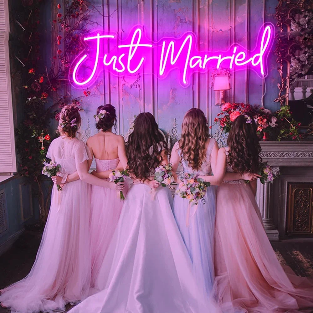 Just Married Wedding – LED-neonkyltti (5 V USB)