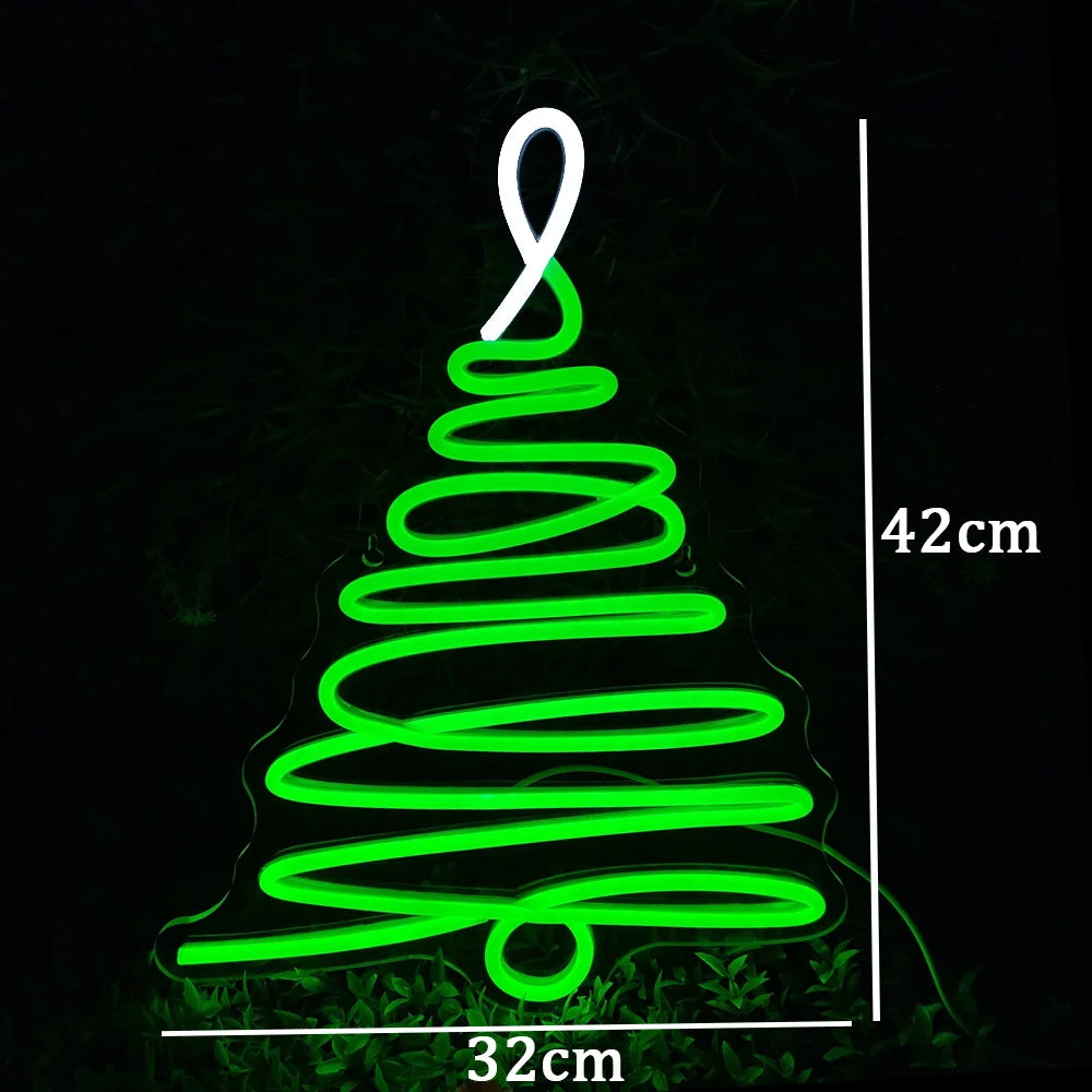 Christmas Tree 5V Mini USB LED Neon Sign - Budget Friendly