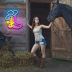 Cowboysaapas – LED-neonkyltti (5 V USB)